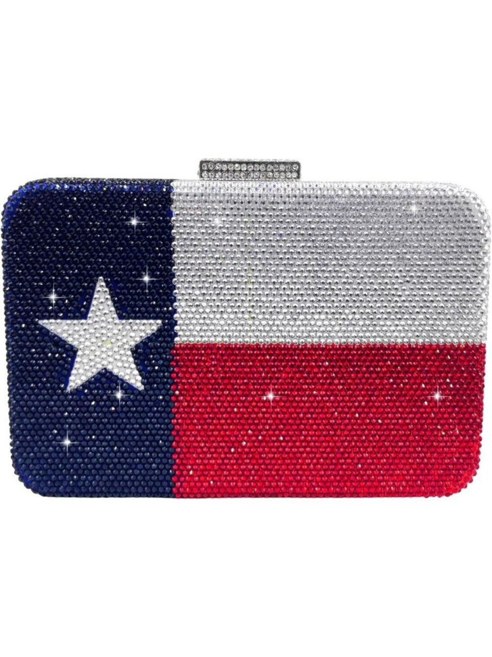 Mini Texas Flag Rhinestone Clutch - Fits Phone, Heavy Crystal Evening Bag for